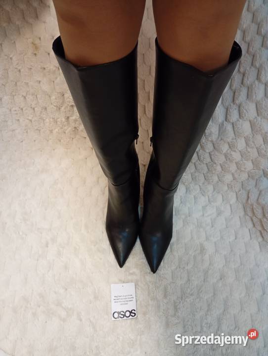 41 ASOS Design Czarne kozaki szpilki z Londynu