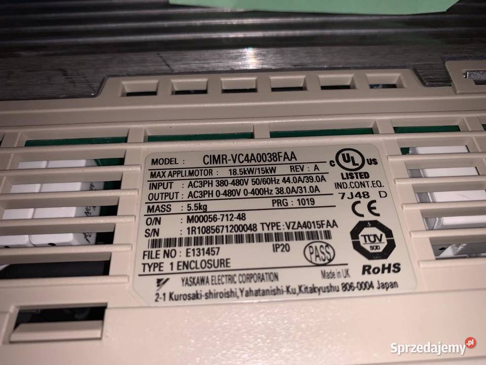 Yaskawa V1000 CIMRVC4A0038FAA 44A 15kW Warszawa sprzedam