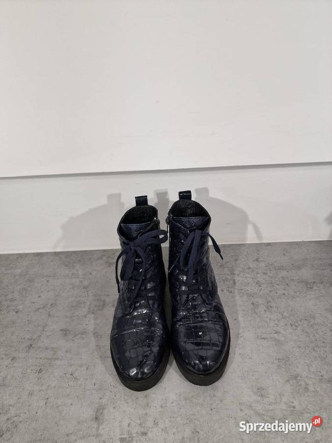 Botki skóra lakier granat 36 Venezia Żywiec sprzedam