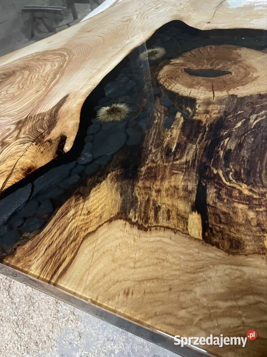 Stół monolit jesion 200 x 104 z żywicą Przysucha