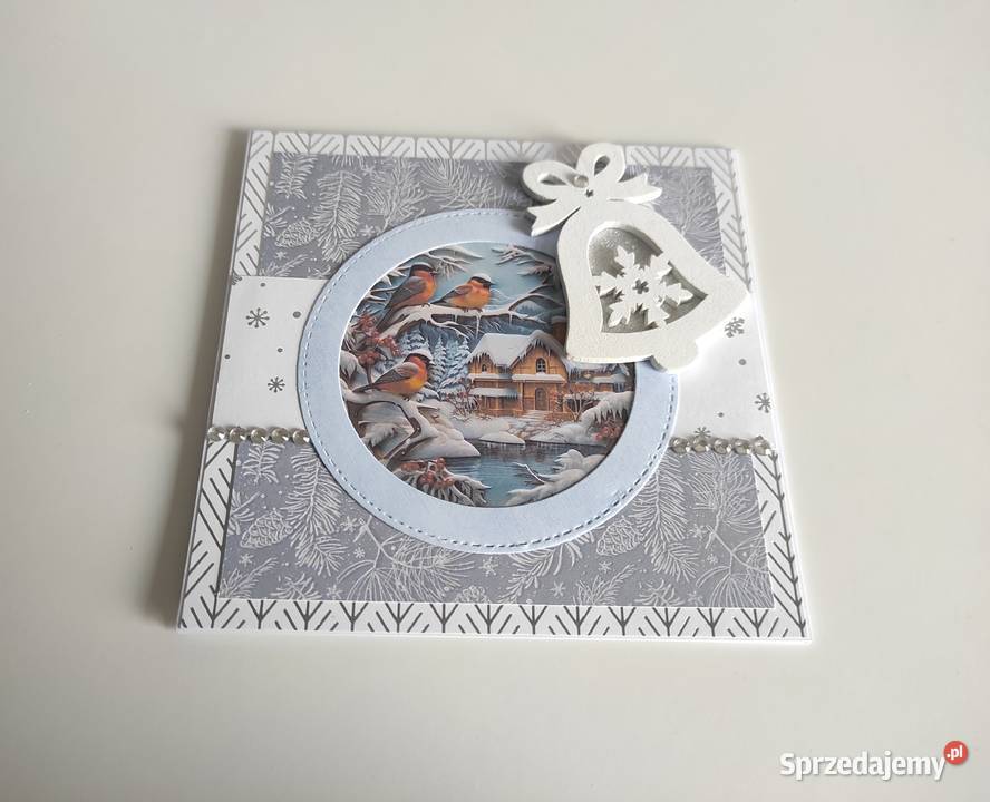 Kartka bożonarodzeniowa ręcznie robiona zimowa Łódź