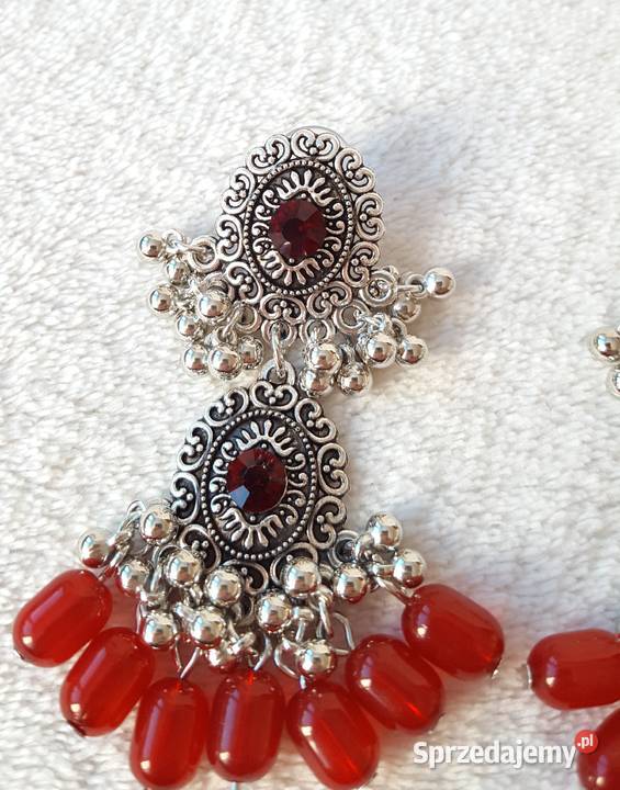 Długie kolczyki orientalne retro srebrny kolor zachodniopomorskie Szczecin sprzedam