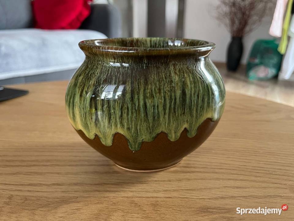 Ceramiczna Osłonka Na Doniczkę Wazon Szkliwo Braniewo