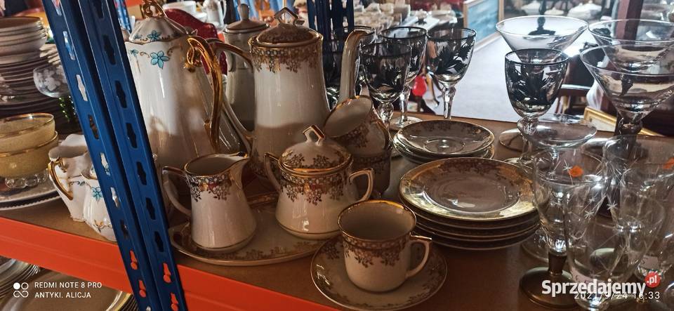 Dzbanek do kawy Mlecznik i cukiernica biało Gdańsk