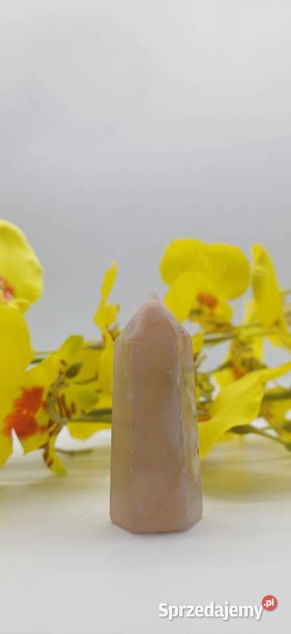 Naturalny Agat obelisk stożek stojący 46mm 47 Olsztyn