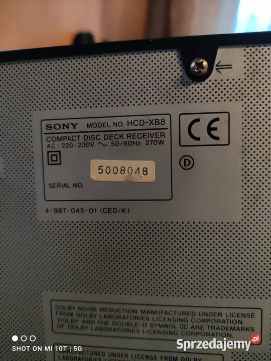 Wieża Sony XB8AV wysoki model 300w rms klasyk Dębno