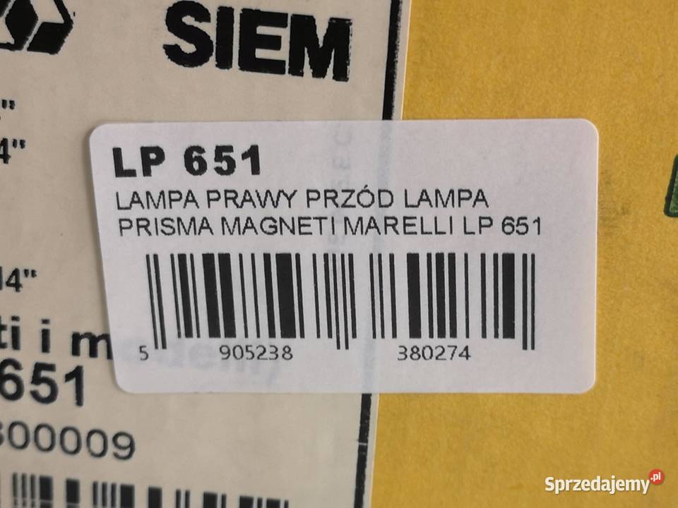 LAMPA PRAWY PRZÓD LANCIA PRISMA 19831989 NOWA Lampy przeciwmgielne sprzedam