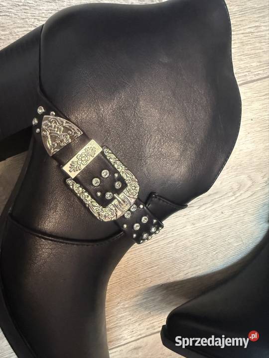41 Czarne bogato zdobione botki kowbojki małopolskie Kraków