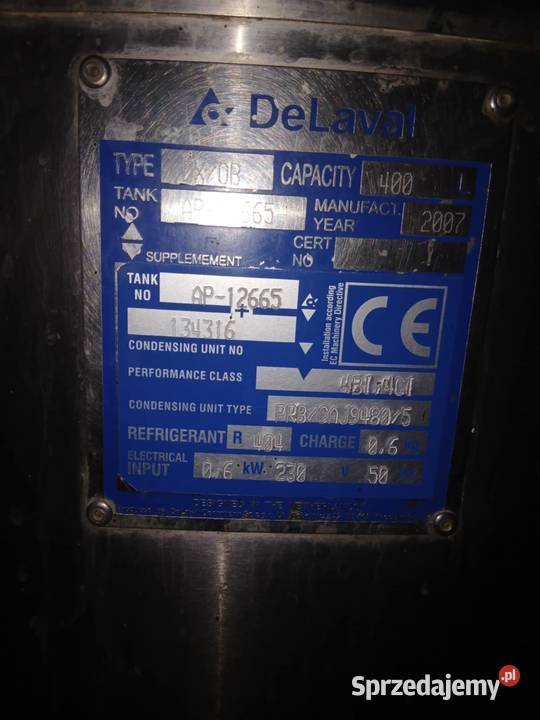 Zbiornik na Mleko Delaval 400l