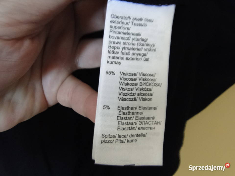 NOWA bluzka z BonPrix ozdobna koronka dekolcie czarny Warszawa