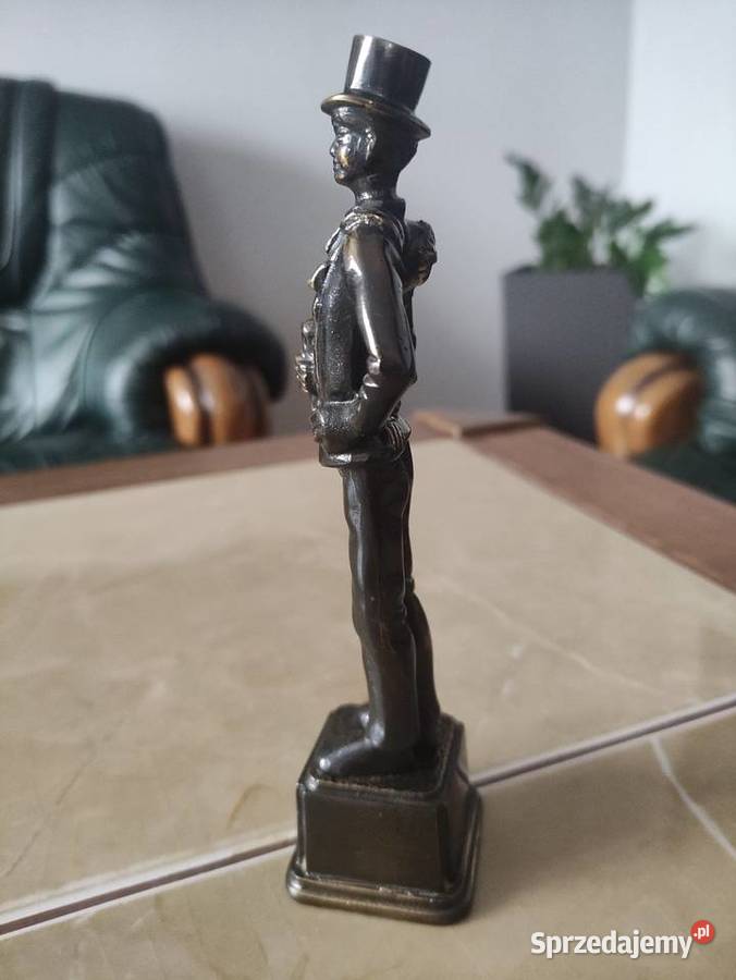 Statuetka kominiarz mosiądz brąz PRL lata 70 te Janów Lubelski