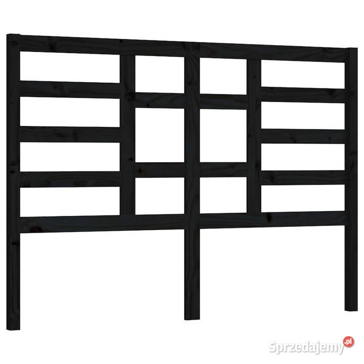 Wezgłowie łóżka czarne 166x4x104 lite drewno mazowieckie