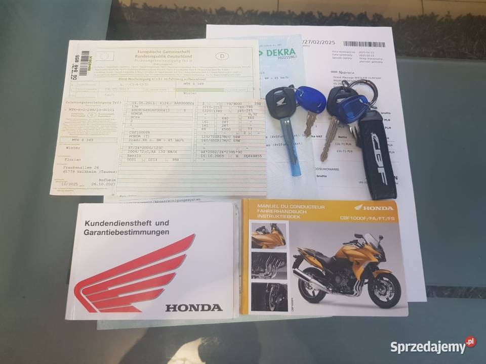 Honda CBF 1000 20 ASOTIV Niemcy Transport Honda Pomiechówek