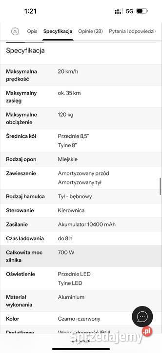 Nowa hulajnoga MOTUS 85 lite pro Szczecin