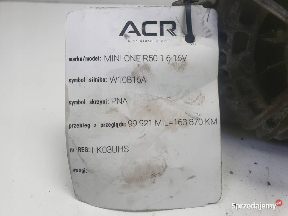 ALTERNATOR Mini One R50 R53 16 16V 110A Chełm sprzedam
