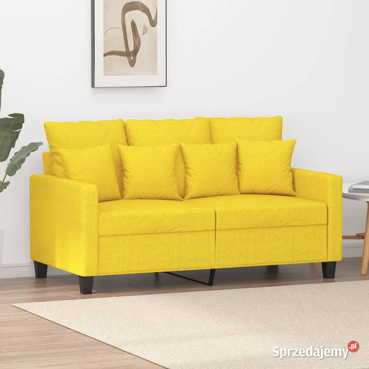 Sofa 2osobowa jasnożółta 120 tapicerowana Warszawa sprzedam