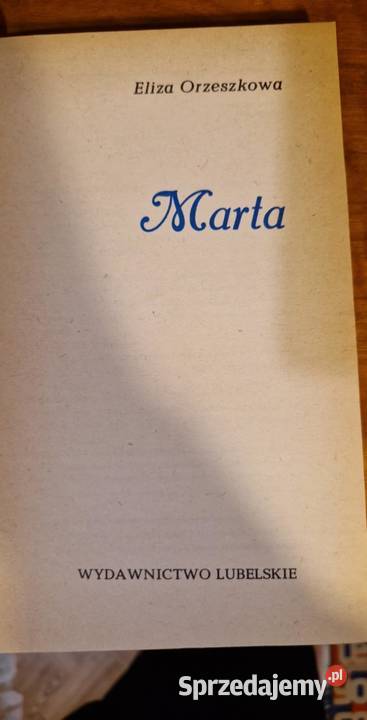 Marta książka 1979 Eliza Orzeszkowa W014 Proza i poezja Katowice