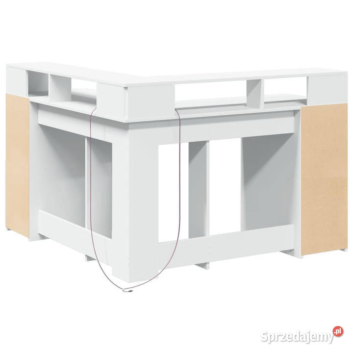 Biurko z podświetleniem LED białe 130x130x91 mazowieckie Warszawa