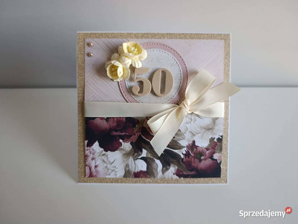 Kartka ręcznie robiona na urodziny kwiaty Łódź