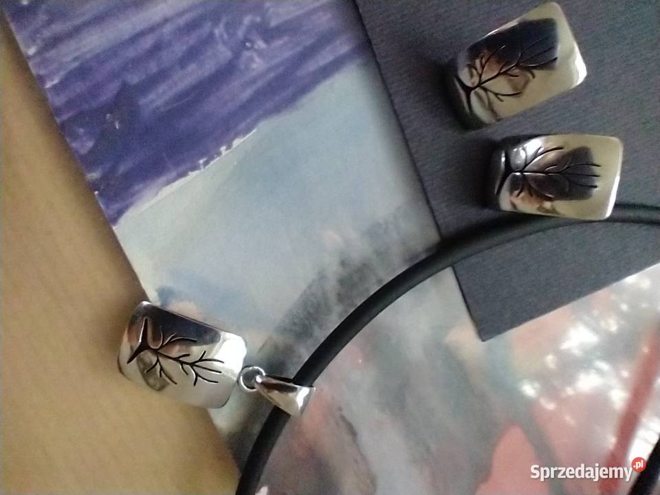 Komplet wisior kolczyki srebro 925 rękodzieło Łódź sprzedam