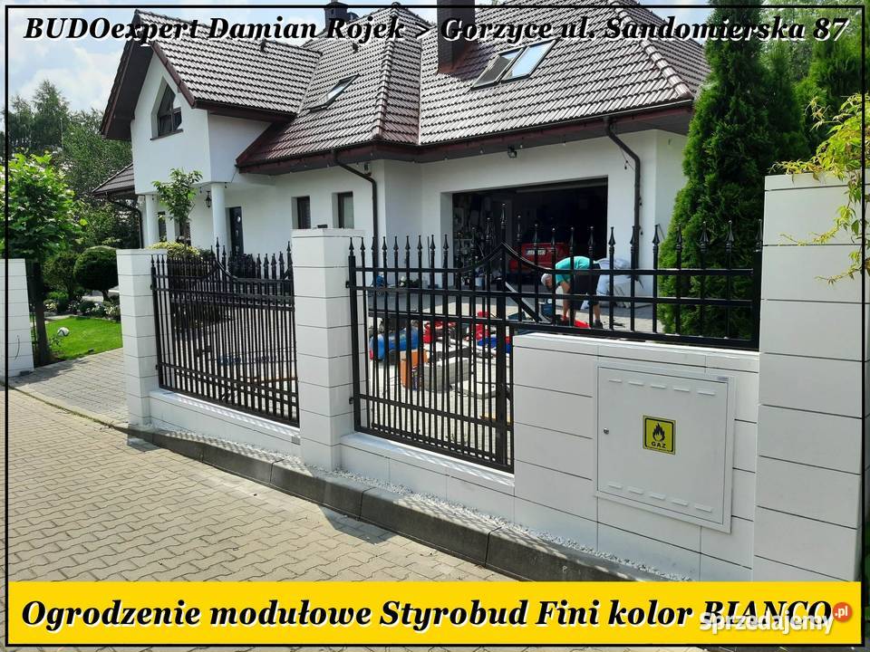 Nowoczesne ogrodzenie modułowe Styrobud Fini Architektura ogrodowa Nisko