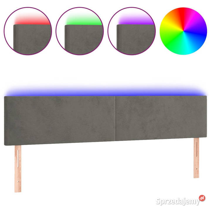 Zagłówek do łóżka z LED ciemnoszary 180x5x7888 Warszawa