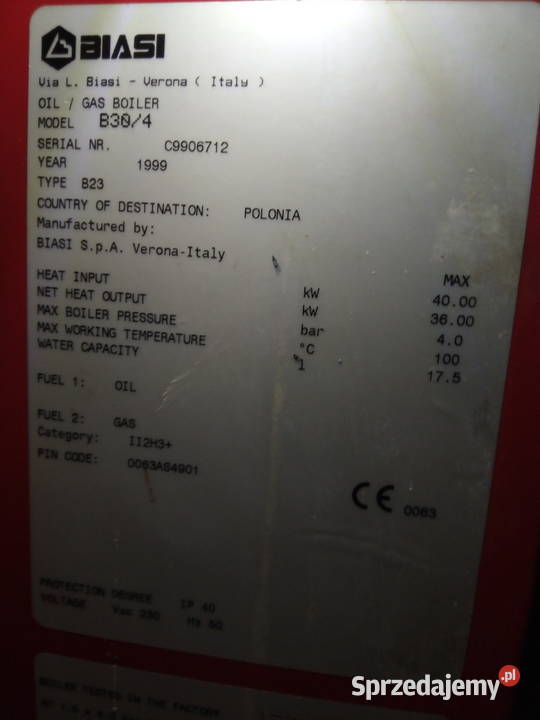 Kocioł na olej opałowy Sędziejowice