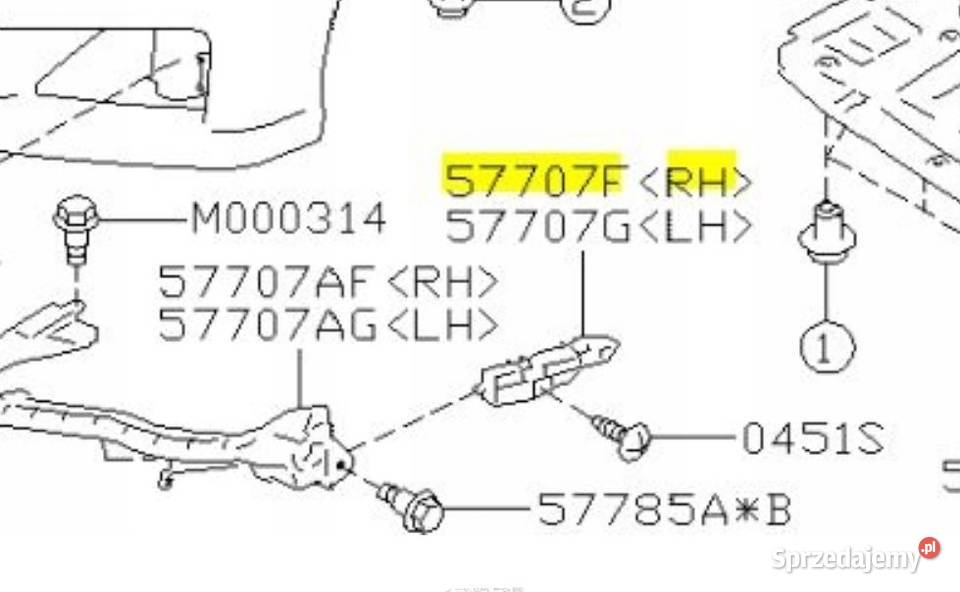 Subaru BRZ slizg zderzaka PRAWY 57707F Śrem