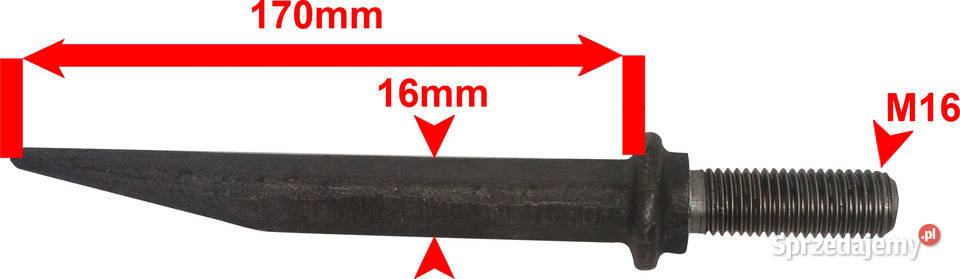 140x ZĄB BRONY Polowej Prosty 16x170 Gwint M16 Solec Kujawski