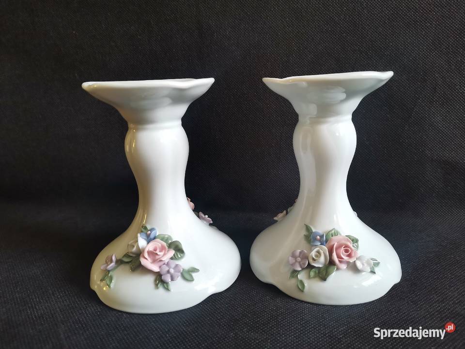 Stary porcelanowy świecznik 2 sztuki porcelana Siemianowice Śląskie sprzedam
