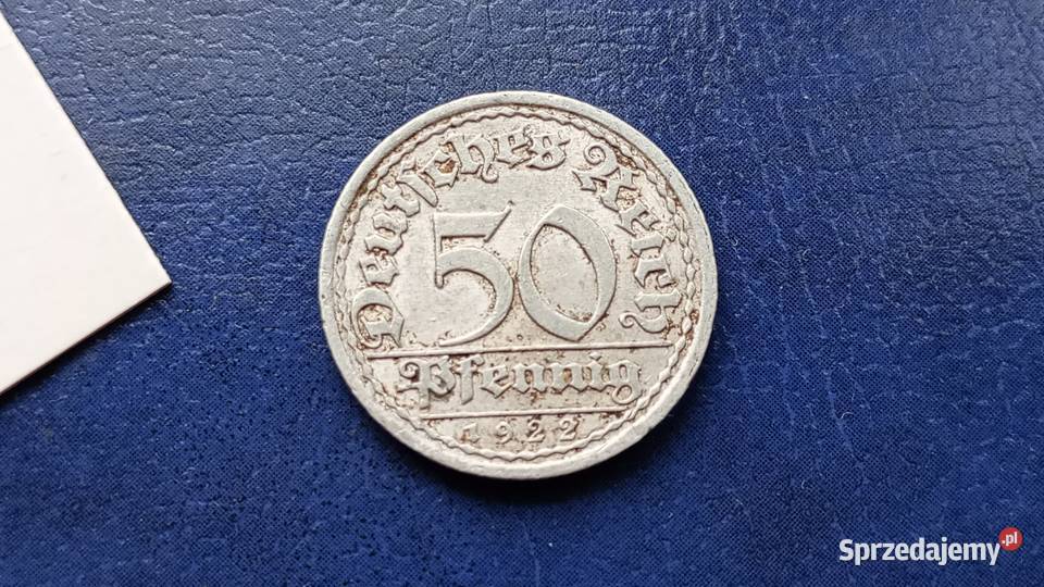 Stare monety 50 pfennig 1922 A Niemcy