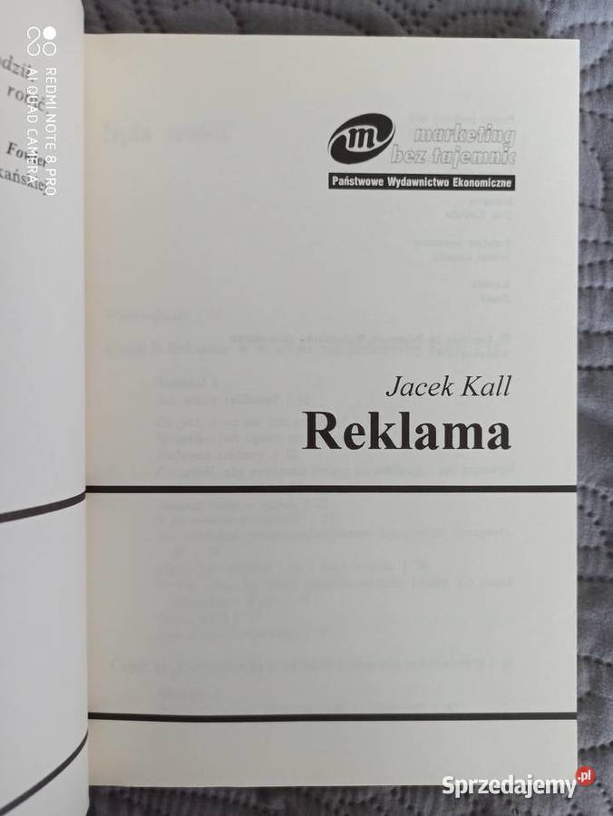 REKLAMA Jacek Kall Rok wydania 1995 Książki naukowe i popularnonaukowe