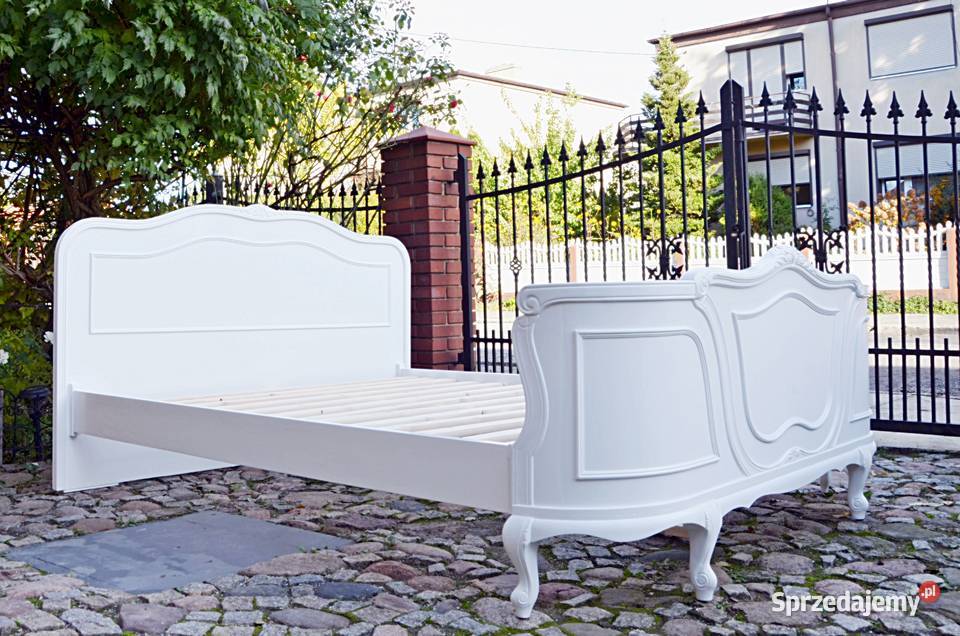 Łóżko stylowe ludwik białe klasyczne 156x218 103cm Łóżka i materace wielkopolskie
