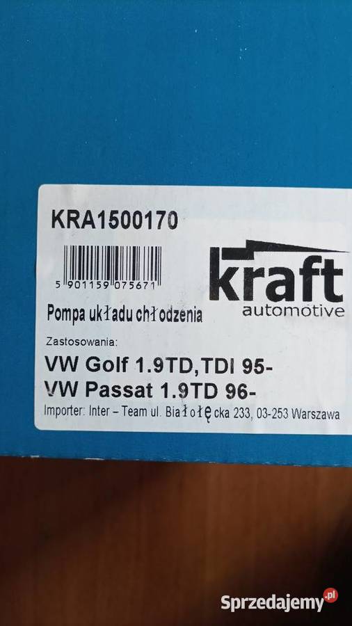 VW Golf Passat pompa wody Osiek