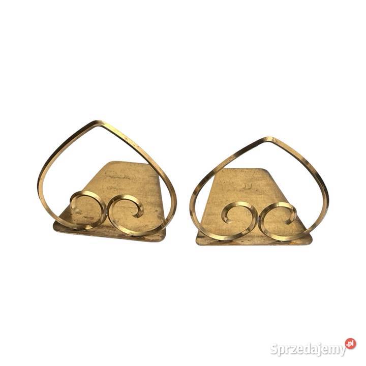 Mosiężne podpórki pod książki Hollywood Regency