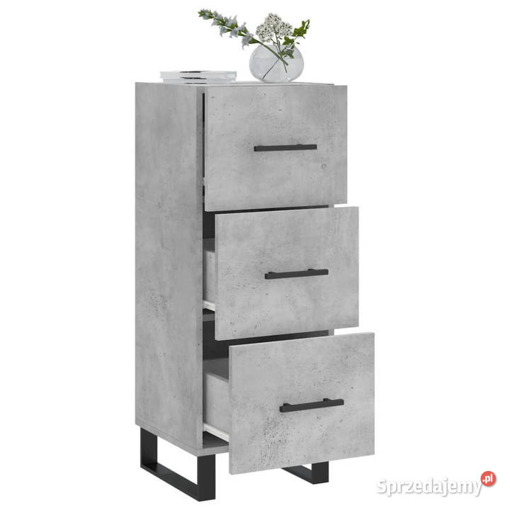 Szafka szarość betonu 345x34x90 materiał