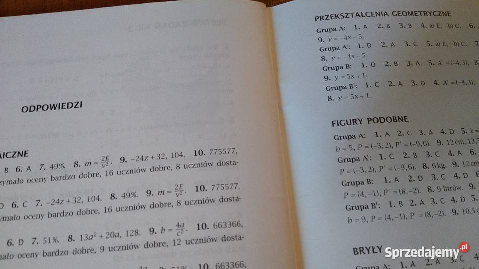 Matematyka 3 sprawdziany klasy trzeciej Gdańsk sprzedam
