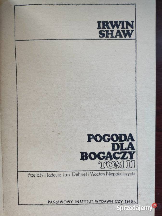 Pogoda bogaczy Irwin Shaw Kielce