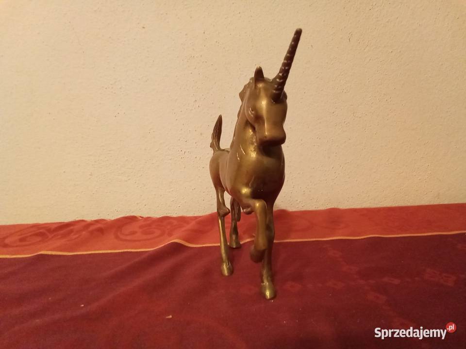Jednorożec figurka mosiężna przycisk do papieru Warszawa