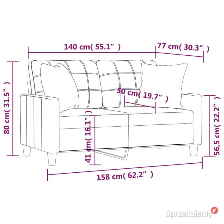 2os sofa z poduszkami winna czerwień 140 Warszawa
