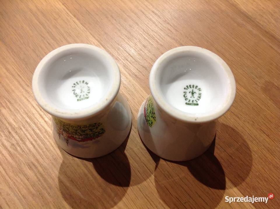 Porcelanowe Kieliszki do Jajek STARE 2 Sygnowane Nowa Sól