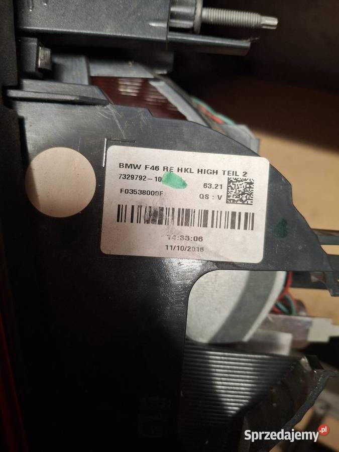 Lampa tyl bmw f46 7329792 prawe