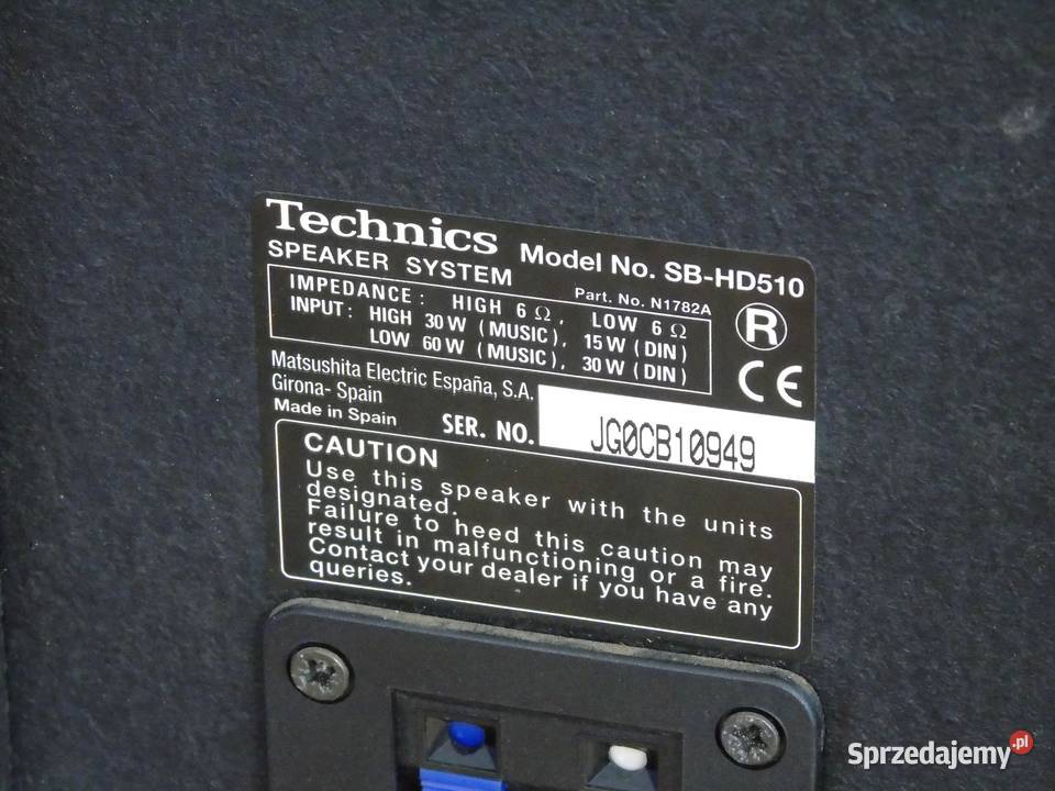 Świetne kolumny Technics SBHD510 sprawne i ładne Jasło