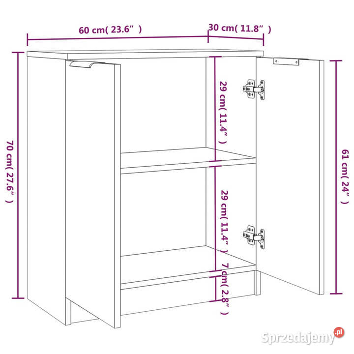 Szafki 2 szary dąb 60x30x70 materiał Warszawa