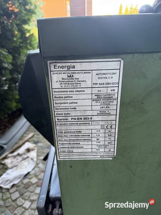 Piec z kotłem 23kW eko groszek Bydgoszcz