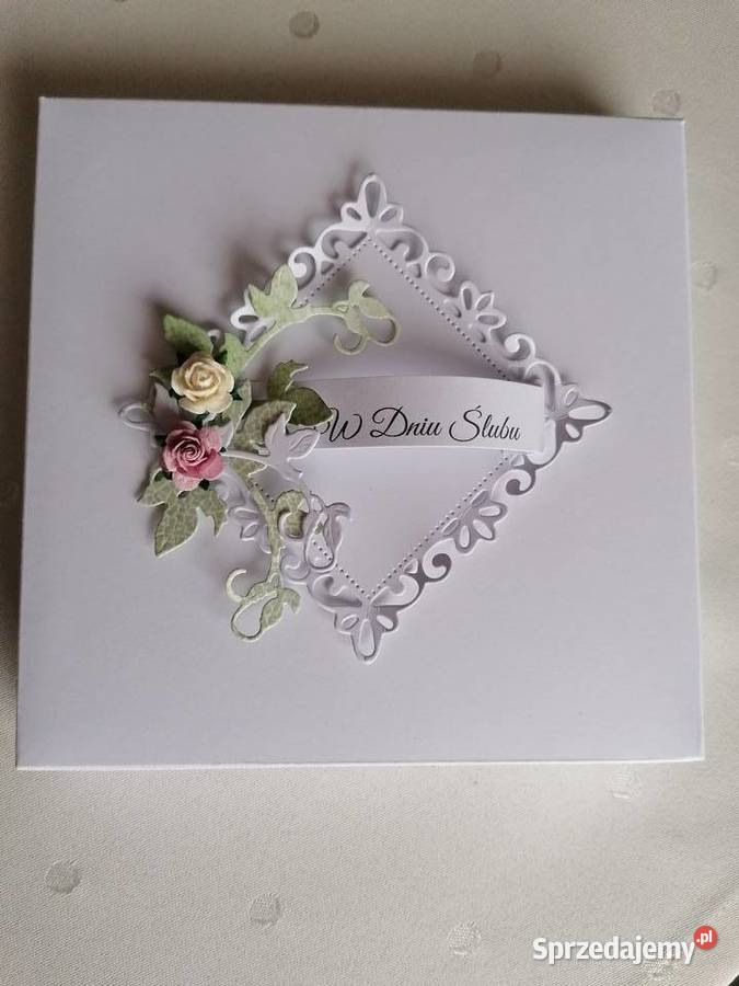 Kartka ręcznie wykonana w pudełku Rękodzieło Strzebiń sprzedam