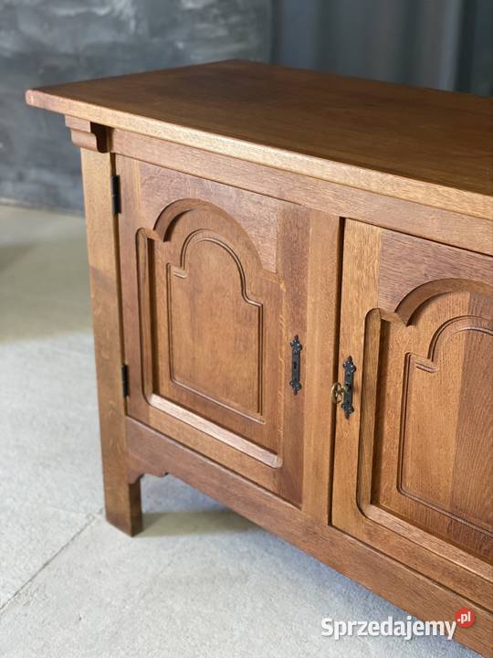 Długa dębowa komoda rustykalna sideboard Komody