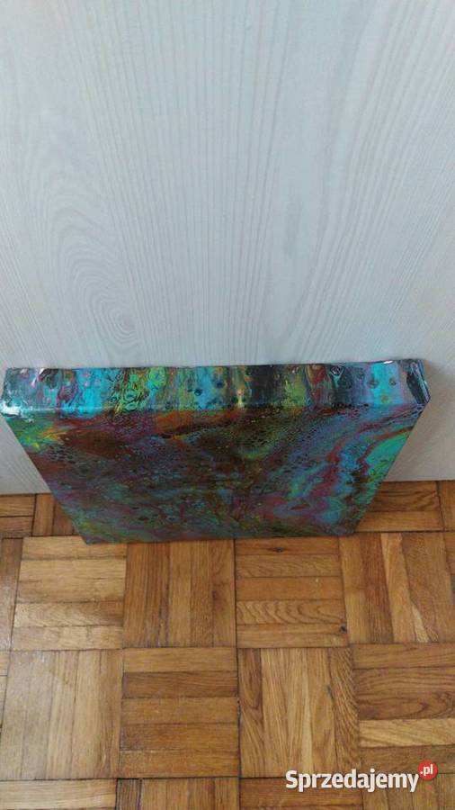Burza Pod Powiekami obraz pouring akrylowy na Ciechanów sprzedam