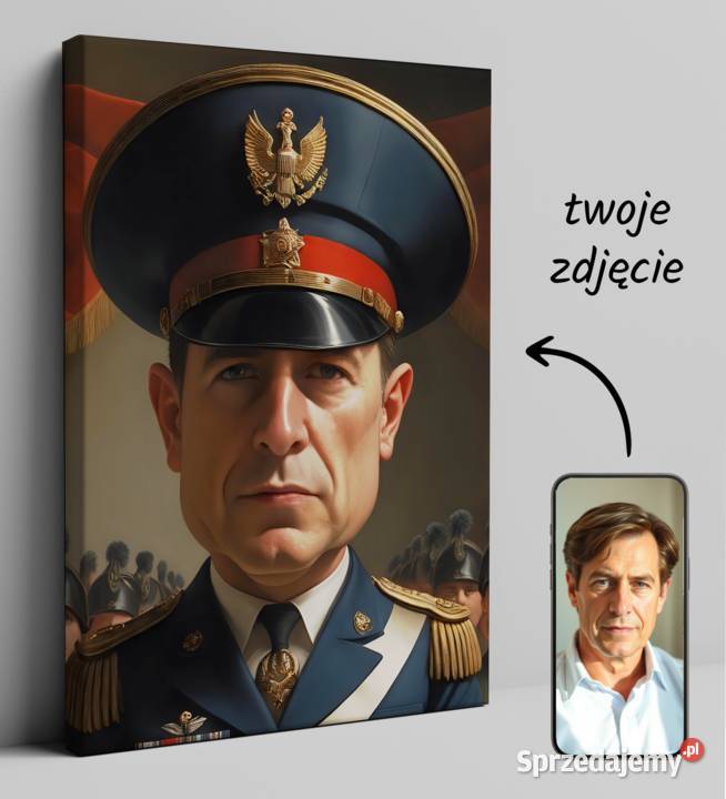 Obraz Portret na płótnie karykatura generała Warszawa