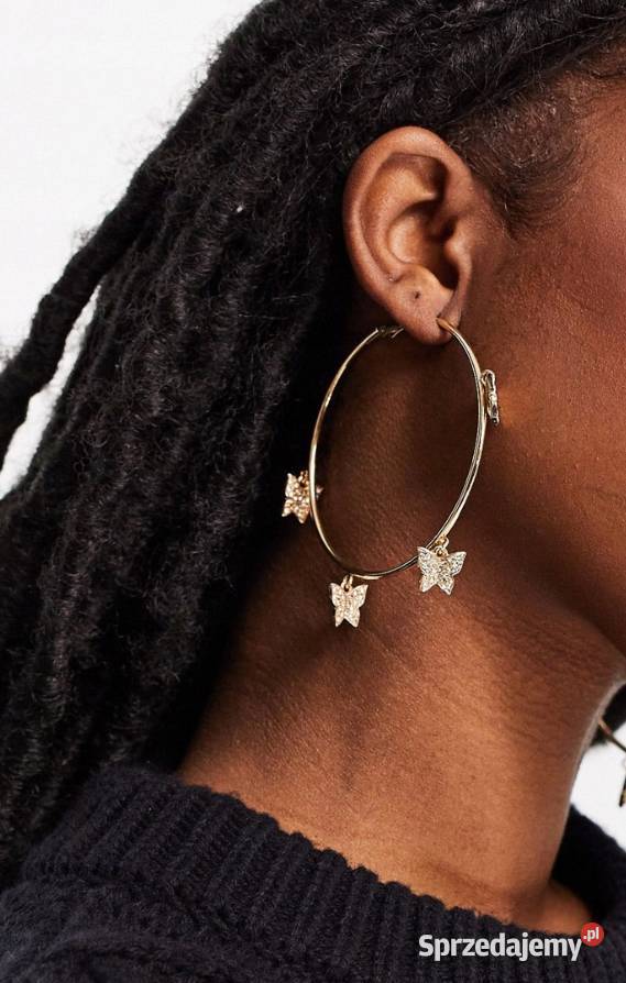 ASOS Duże Bogato zdobione kolczyki koła z Kraków